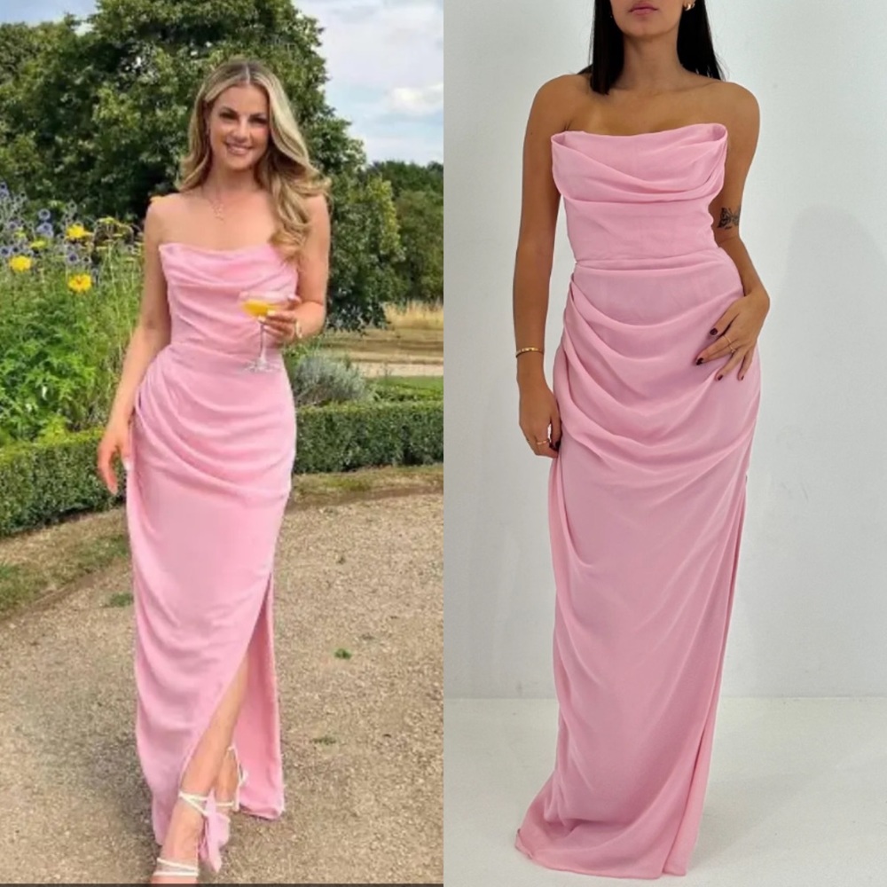 House of CB Adrienne‎ Pink Quartz Strapless Gown  Size S A-C NWOT